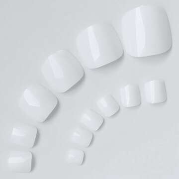 LuckForever White Press On Toenails for Women - Easy DIY Pedicure