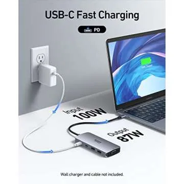 USB C Docking Station Dual HDMI Monitor Adapter, Selore USB C Hub 3 Monitors Adapter with Dual HDMI, Displayport, VGA, 100W PD Charging, 2USB A 2.0,USB C 2.0 Ports Adapter for Dell XPS,HP, Lenovo,etc