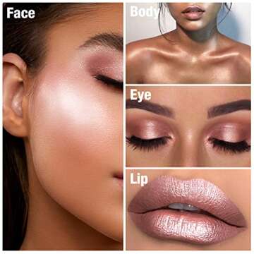 TINTARK Chubby Cream Highlighter Stick for Face, Glitter Eyeshadow Makeup, Highlight Stick, Face Highlighters & Luminizers, Light Pink Peach Shimmer