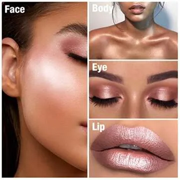 TINTARK Chubby Cream Highlighter Stick for Face, Glitter Eyeshadow Makeup, Highlight Stick, Face Highlighters & Luminizers, Light Pink Peach Shimmer