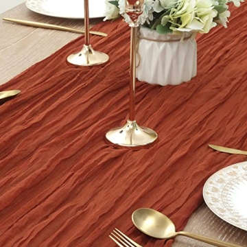 Fall Thanksgiving Table Runner 120 Inch - Terracotta