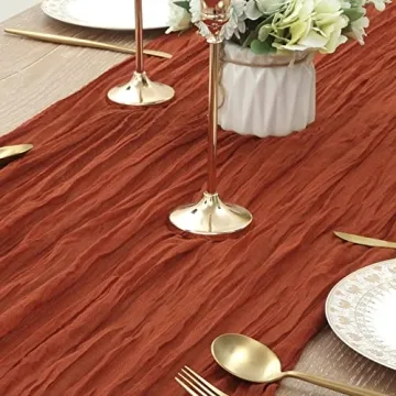 Fall Thanksgiving Table Runner 120 Inch - Terracotta