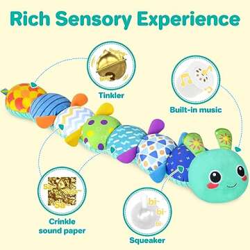 KMUYSL Baby Toys 0-6 6-12 Months, Sensory Music Animal Stuffed Toy for 0 1 2 3 4 5 6+ Months, Plush ...