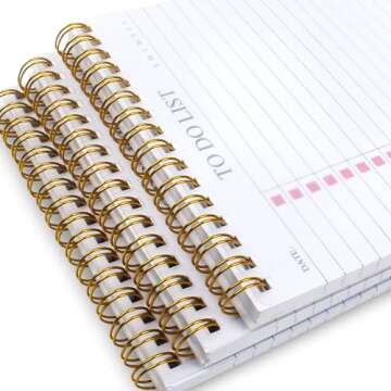 To Do List Notepad, Undated Daily Planner Notepad with To Do List Notebook Checklist Planner Spiral ...
