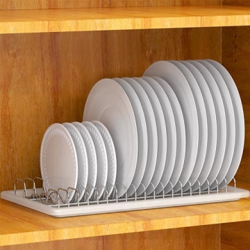 Stainless Steel Plate Drying Rack with Drainboard