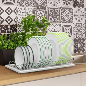 Stainless Steel Plate Drying Rack with Drainboard