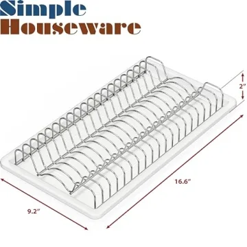 Stainless Steel Plate Drying Rack with Drainboard