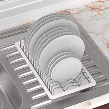 Stainless Steel Plate Drying Rack with Drainboard