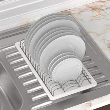 Stainless Steel Plate Drying Rack with Drainboard