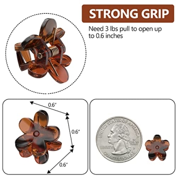 Mini Flower Hair Clips Pack - Durable Claw Clips for Hair Styling