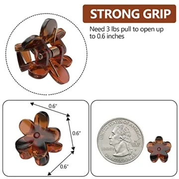 Mini Flower Hair Clips Pack - Durable Claw Clips for Hair Styling