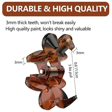 Mini Flower Hair Clips Pack - Durable Claw Clips for Hair Styling