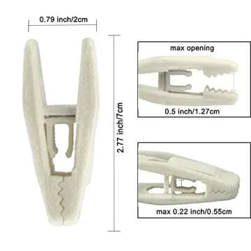 Corodo Velvet Hanger Clips - 20 Pack Ivory Clips for Optimal Closet Organization