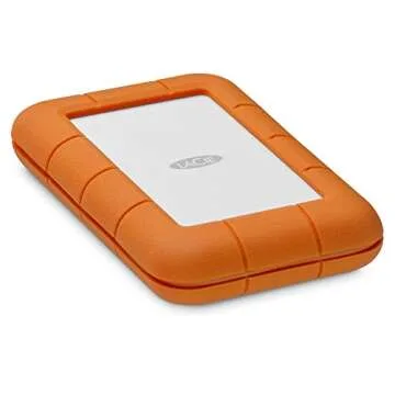 LaCie Rugged USB-C, 5TB, Portable External Hard Drive, Drop, Shock, Dust, Rain Resistant, for Mac & PC (STFR5000800)