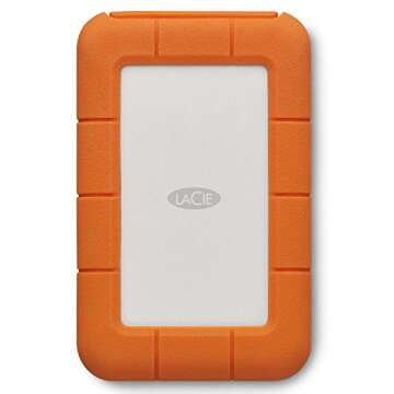LaCie Rugged USB-C, 5TB, Portable External Hard Drive, Drop, Shock, Dust, Rain Resistant, for Mac & PC (STFR5000800)