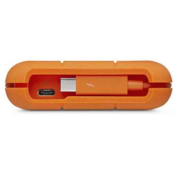 LaCie Rugged USB-C, 5TB, Portable External Hard Drive, Drop, Shock, Dust, Rain Resistant, for Mac & PC (STFR5000800)