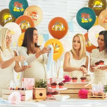Here Comes The Son Balloons Baby-Shower Decorations - 12 Inch, Pack of 48 | Thickened Boho Sun Shine...