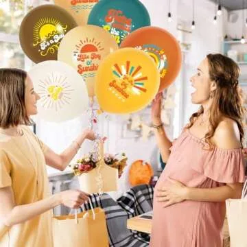 Bohemian Sun & Vintage Rainbow Balloons for Baby Shower