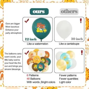 Bohemian Sun & Vintage Rainbow Balloons for Baby Shower