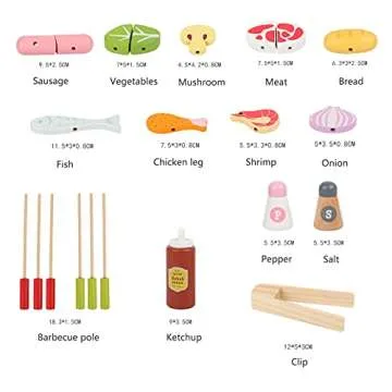 Kids Toyland Wooden BBQ Grill Playset for Ages 3-5