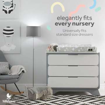 Waterproof Baby Changing Pad | Contoured Non Slip Infant Table Topper Changer Mat with Security Straps for Changing Table | Cozy Breathable Washable Diaper Change Table Pad for Babies by Babylicious