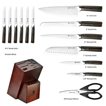 Professional 15 Pcs German Knife Set with Block