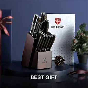 Professional 15 Pcs German Knife Set with Block