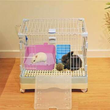 Kathson Small Animal Litter Cage Potty Trainer Box for Rabbits, Guinea Pigs and More