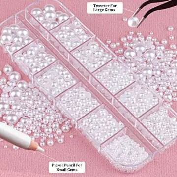 Belleboost Flatback Pearls Kit for DIY and Nail Art
