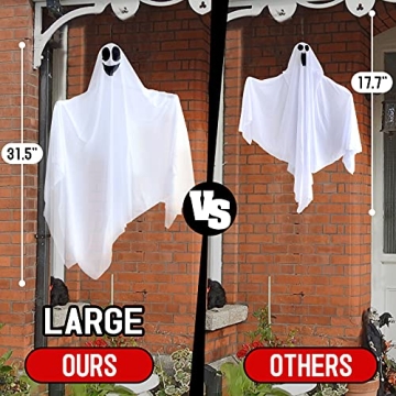 Hanging Ghosts Halloween Decorations Outdoor - 4 Pcs
