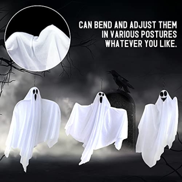 Hanging Ghosts Halloween Decorations Outdoor - 4 Pcs