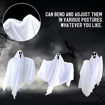 Hanging Ghosts Halloween Decorations Outdoor - 4 Pcs