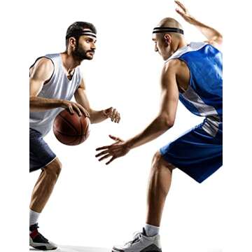 Shappy 3 Pieces Double-Straps Sport Headbands Elastic Hairband Non-Slip Sweatband for Women or Men(Black)