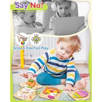 Oomloid Easter Wooden Puzzles for Toddlers - Educational Fun