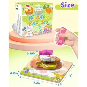 Oomloid Easter Wooden Puzzles for Toddlers - Educational Fun