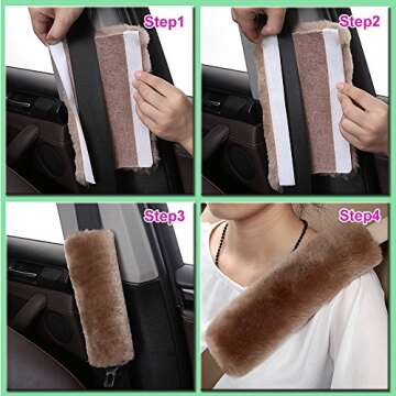 Comfortable OGLAND Sheepskin Seat Belt Pads 2 Pack