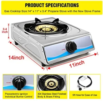 Portable Propane Gas Cooktop for Camping & RV Cooking