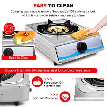 Portable Propane Gas Cooktop for Camping & RV Cooking