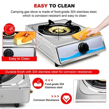 Portable Propane Gas Cooktop for Camping & RV Cooking