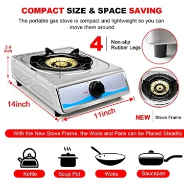 Portable Propane Gas Cooktop for Camping & RV Cooking
