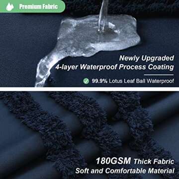 Dynamene Navy Blue Shower Curtain – Stylish & Waterproof