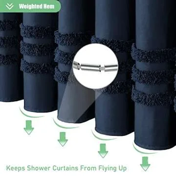 Dynamene Navy Blue Shower Curtain – Stylish & Waterproof