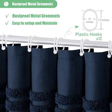 Dynamene Navy Blue Shower Curtain – Stylish & Waterproof