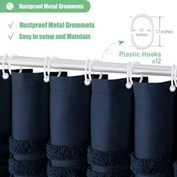 Dynamene Navy Blue Shower Curtain – Stylish & Waterproof