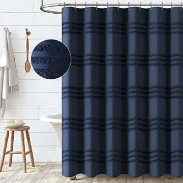 Dynamene Navy Blue Shower Curtain – Stylish & Waterproof