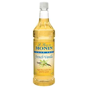 Monin French Vanilla Sugar Free Syrup, 1 Liter -- 4 per case