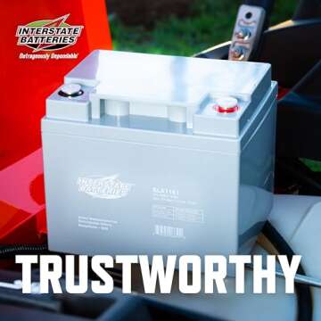 Interstate Batteries 12V 44Ah Battery (Insert Terminal) SLA AGM VRLA Rechargeable Replacement for UPS Backup Power, Fire & Security, Emergency Lighting (SLA1161)