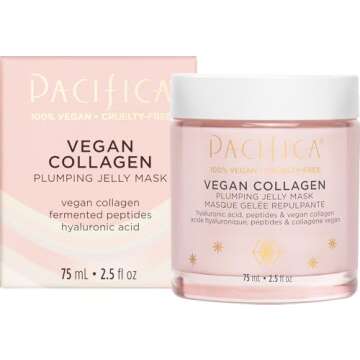 Pacifica Vegan Collagen Plumping Jelly Overnight Face Mask, Skincare, Peptide Moisturizer, Hyaluronic Acid, Squalane, Glass Skin, For All Skin Types, Vegan, 2.5 fl oz (1 Count)