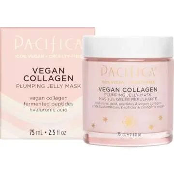Pacifica Vegan Collagen Plumping Jelly Overnight Face Mask, Skincare, Peptide Moisturizer, Hyaluronic Acid, Squalane, Glass Skin, For All Skin Types, Vegan, 2.5 fl oz (1 Count)