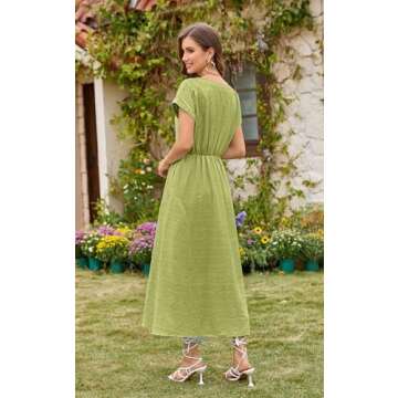 ECOWISH Cotton Midi Dress for Summer Elegance and Comfort